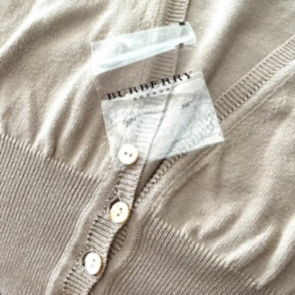Burberry London 100% cotton Cardigan Sweater, Made in Italy - Picture 9 of 9